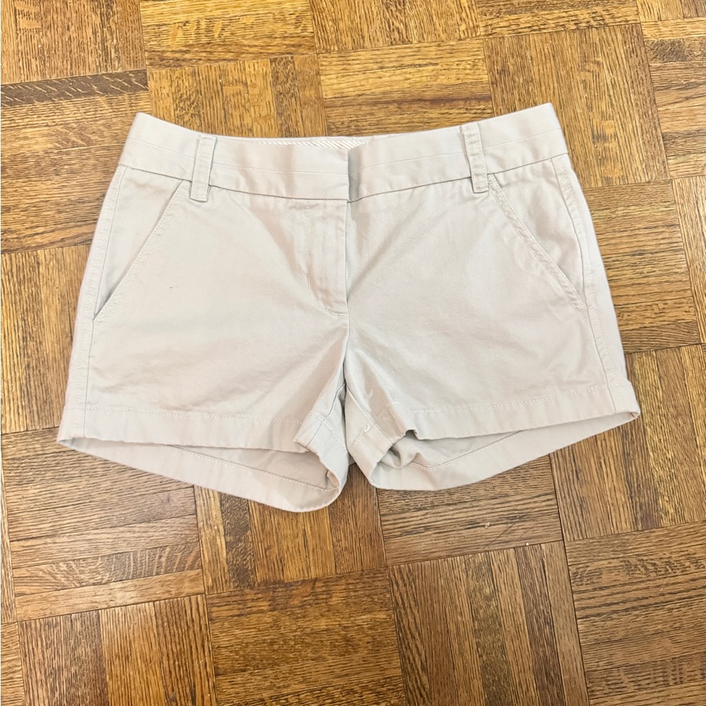 J. CREW Chino Light Khaki Ladies Shorts 100% Cotton Size 0